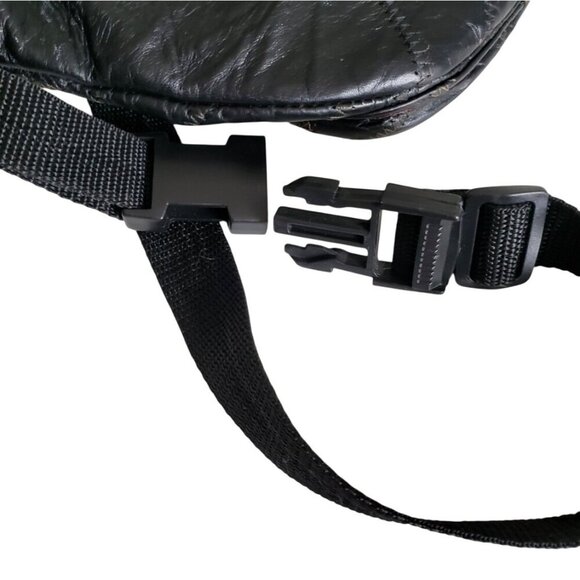 Vintage 90s Y2K Patchwork Fanny Pack Belt Bag with Multi-Zip Compartments & Adju - Picture 8 of 9